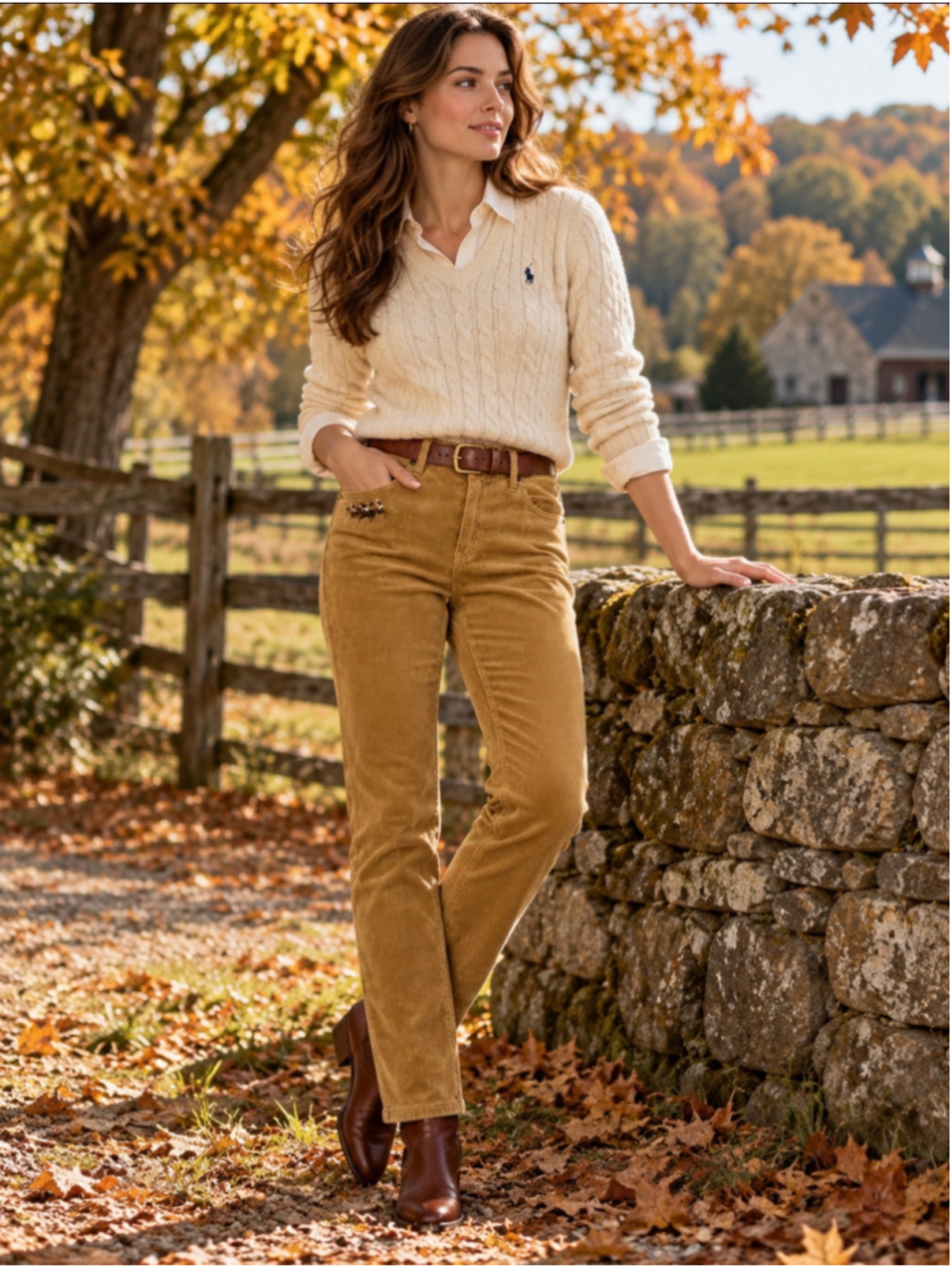 Ralph Lauren Blue Label Thompson 659 Corduroy Pants Women’s 12 Embroidered